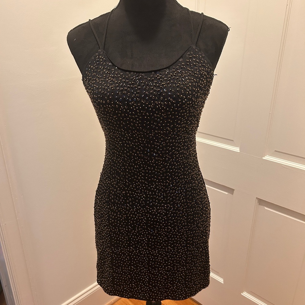 Sequined gold and black NBD dress NWT
